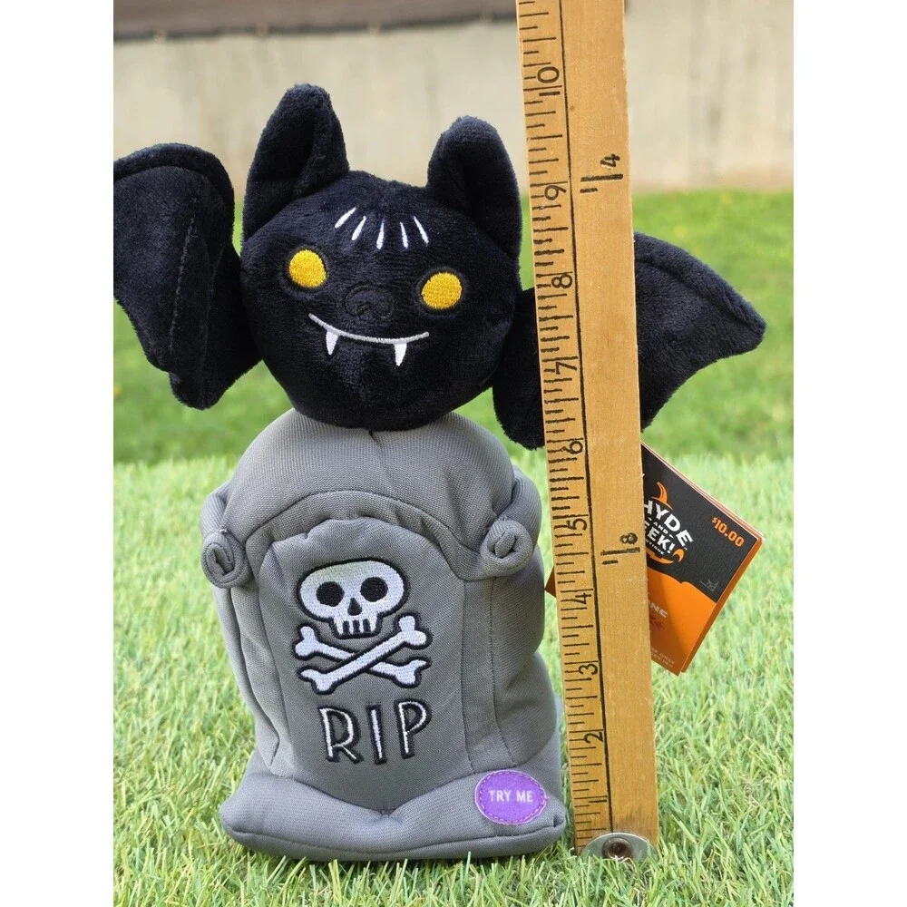 Hyde & Eek!Halloween Animated Sound Bat On Tombstone Stuffed Tabletop Decoration